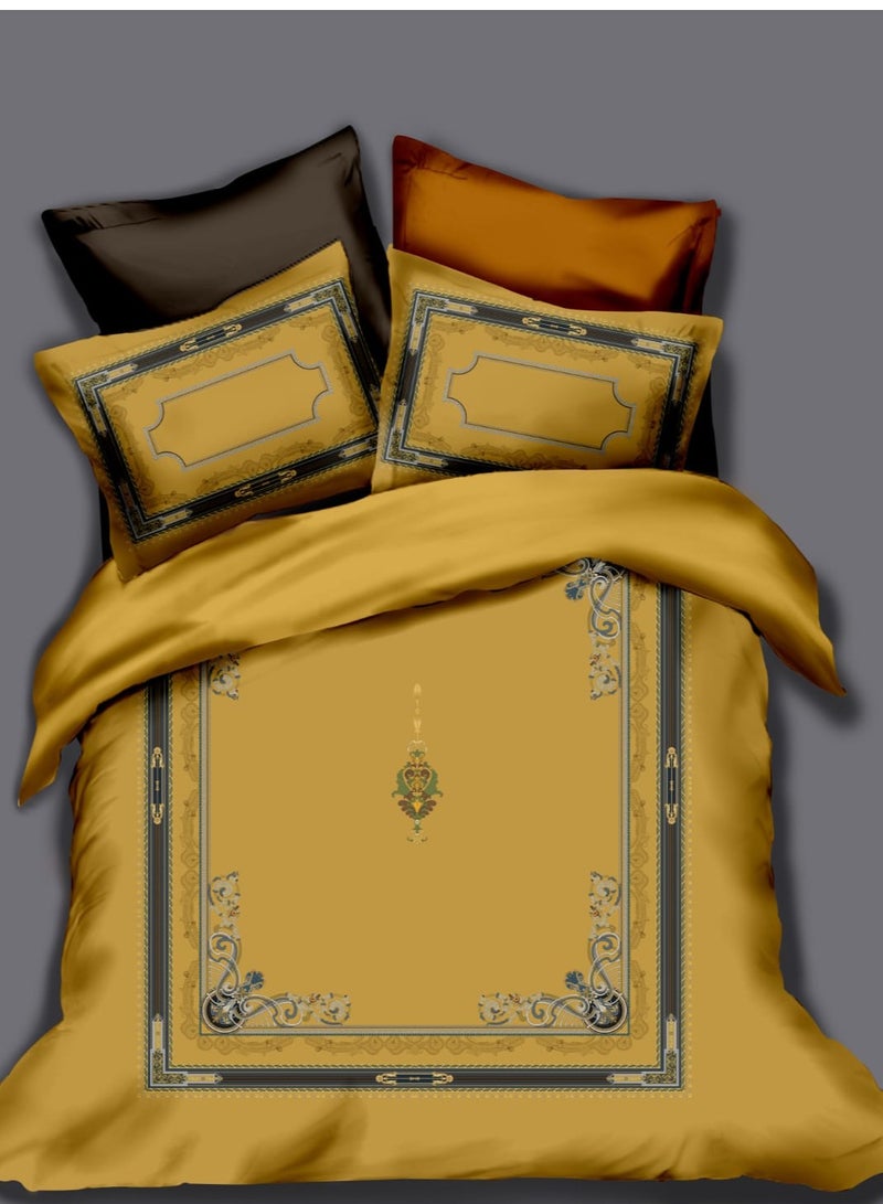 طقم مفروشات سرير هوميتوبيا كينج 6 قطع تصميم مطبوع مرسوم يدوياً قماش مرن فاخر ناعم ومتنفس مناسب لغرف التكييف